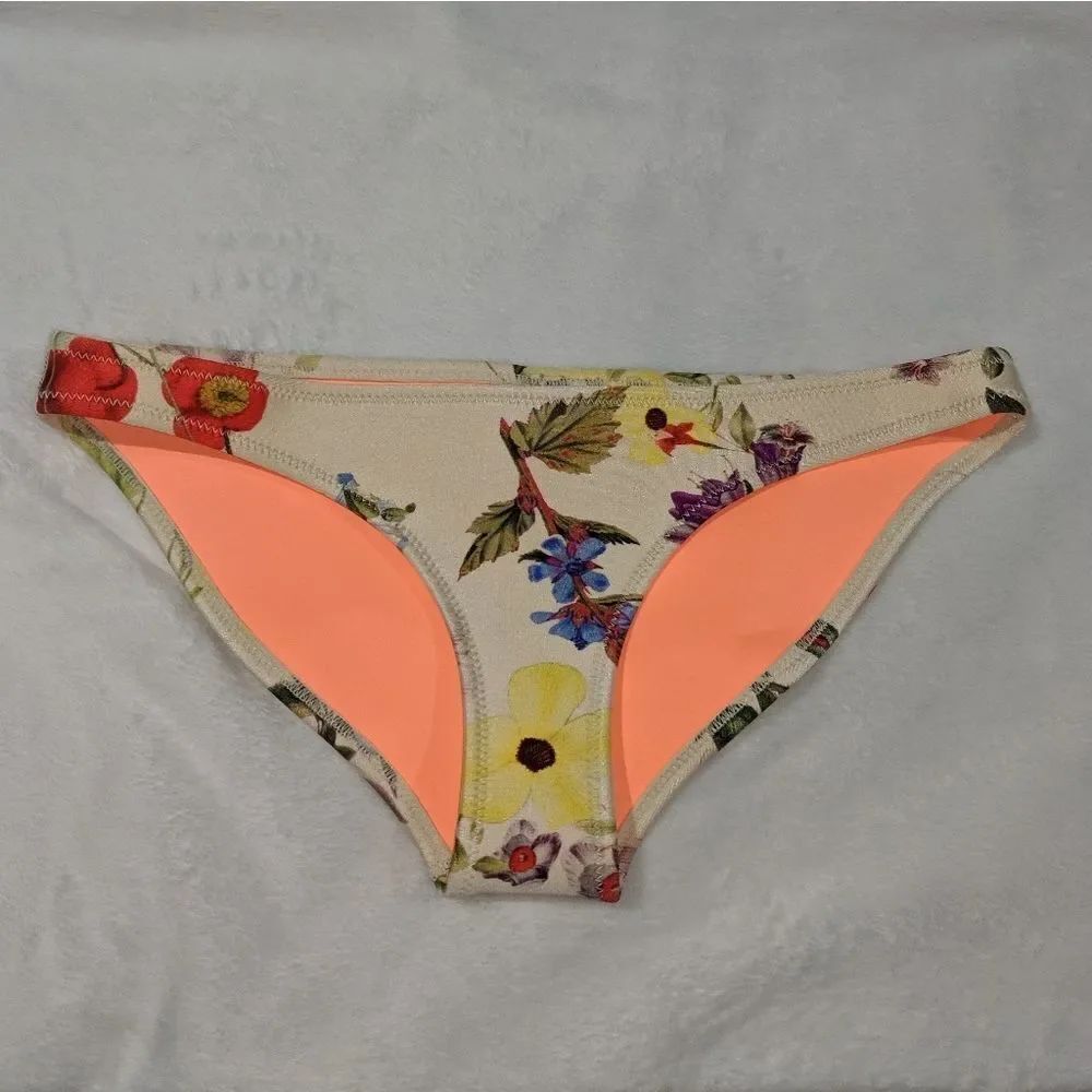 Triangl Ivory Multicolor Floral Bikini Bottom